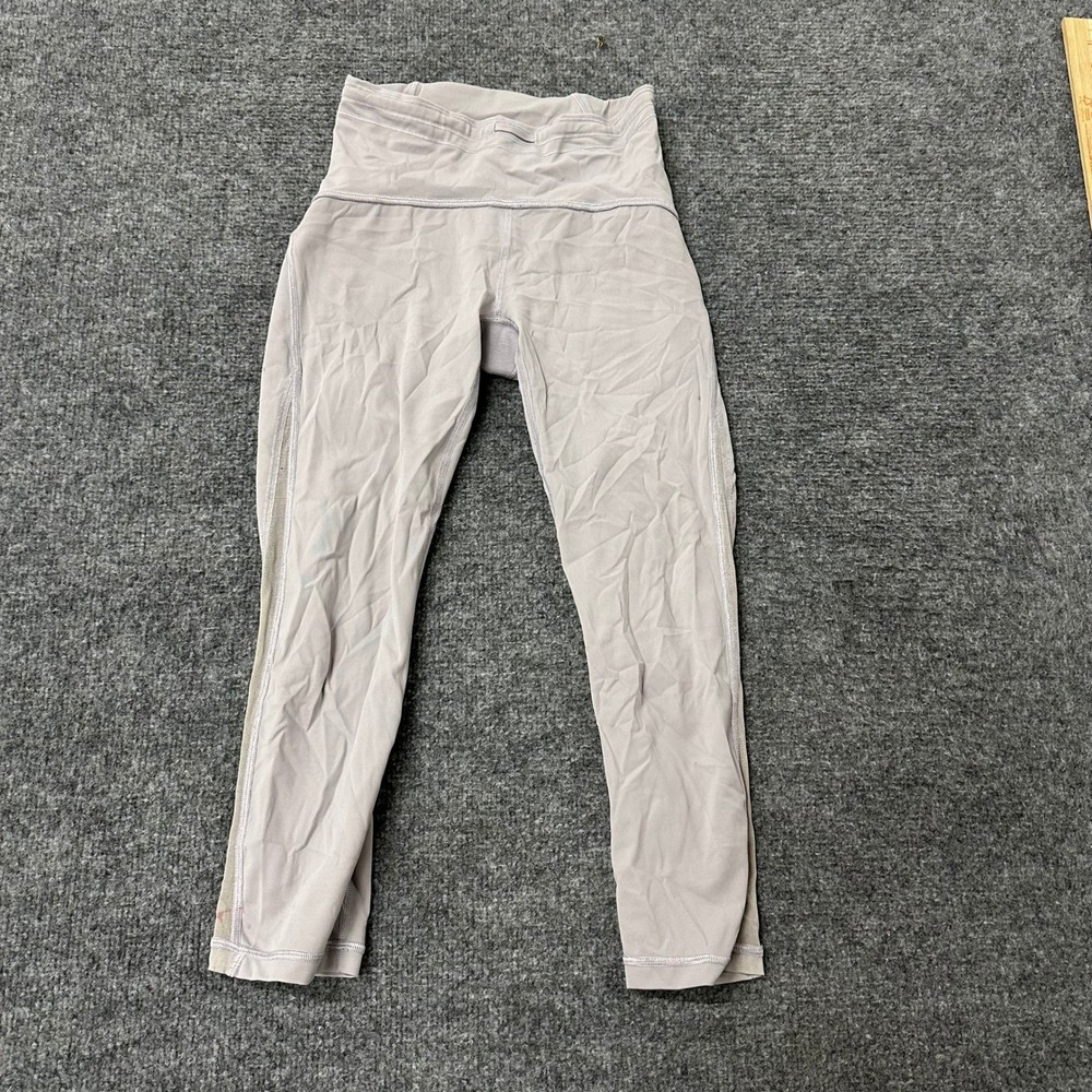 Lululemon Leggings Womens Size 4 Light Purple Mesh Panel High Rise Crop Athletic